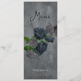Dark Floral Gothic Style Wedding Menükarte