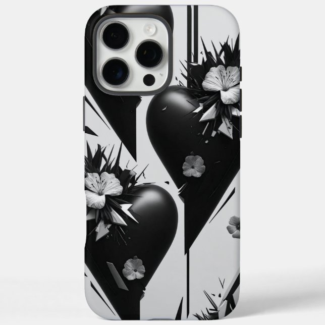 Dark Floral Heart Phone Case (Rückseite)