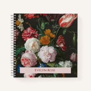 Dark Floral Individuelle Name Notebook Notizbuch