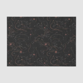 Dark Floral Line Art Tissue Paper Seidenpapier