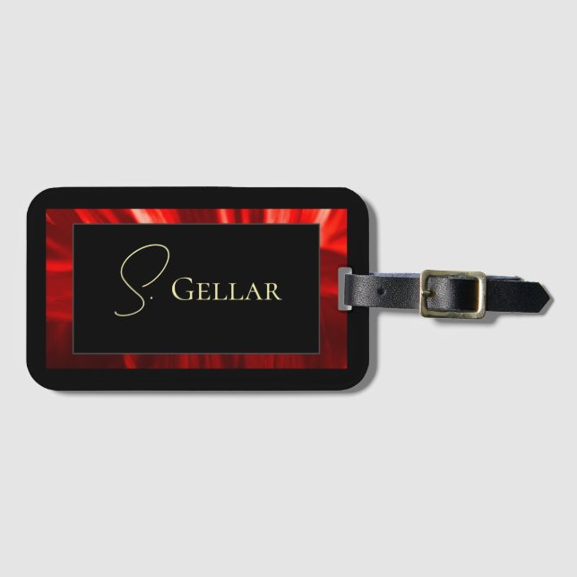 Dark Floral Luggage Tag Gepäckanhänger (Vorderseite (Horizontal))