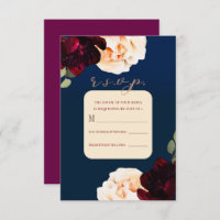 Dark Floral Marsala Cream & Navy Antwort R.S.V.P. 