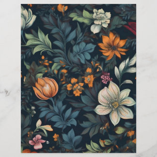 Dark Floral Vintag Stationary