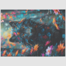 Dark Floral Wolf Print Seidenpapier