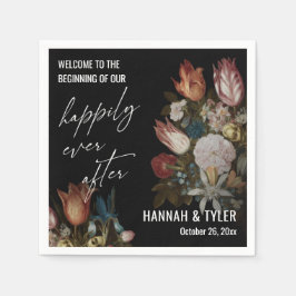 Dark Florals war glücklich, je nach Beginn Serviette