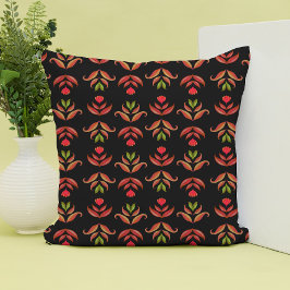 Dark Folk Art Floral Print gemütlich rustikale sch Kissen