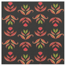Dark Folk Art Floral Print gemütlich rustikale sch Stoff