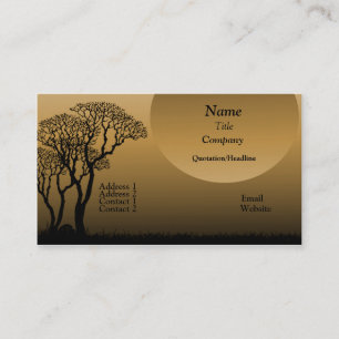 Dark Forest Business Card, Golden Beige Visitenkarte