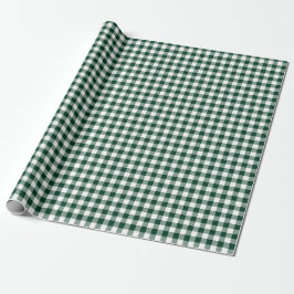 Dark Forest Green Gingham Karo Pattern Geschenkpapier
