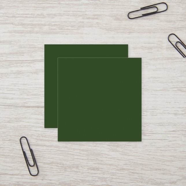 Dark Forest Green Square Business Card Quadratische Visitenkarte (Vorderseite/Rückseite Beispiel)