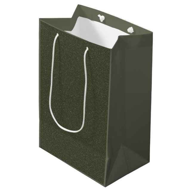 Dark Forest Sparkle Gift Bag - Medium Luxe Edition Mittlere Geschenktüte (Vorderseite Schrägansicht)