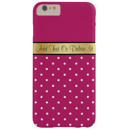 Dark Fuchsia & White Polka Dots Custom Gold Ribbon Case-Mate iPhone Hülle