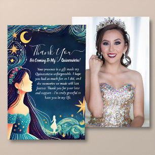 Dark Fun Star Prom Starry Night Sky Quinceanera Dankeskarte