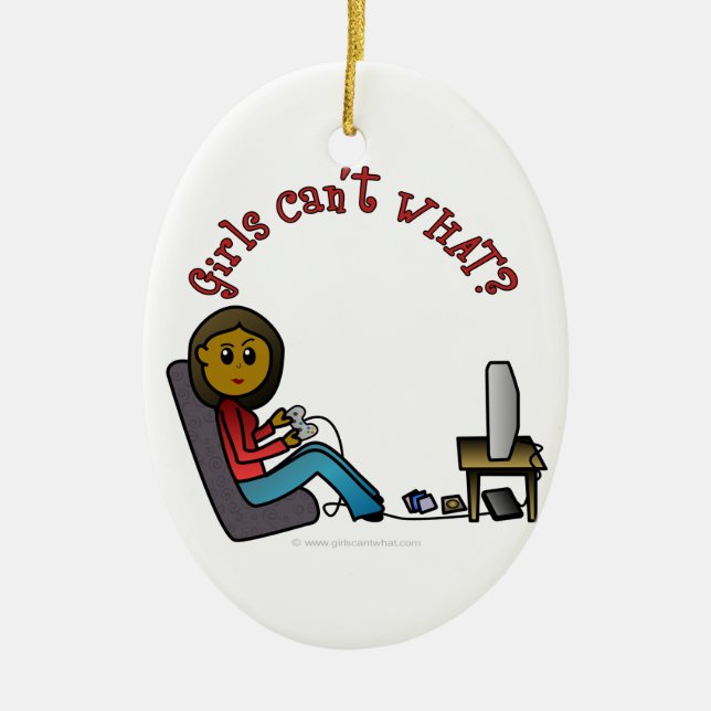 Dark Gamer Girl Keramikornament (Vorne)