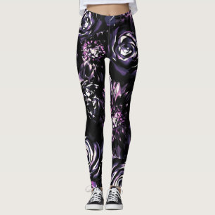 Dark Garden Bewitching Bold Lila Glam Blume Leggings