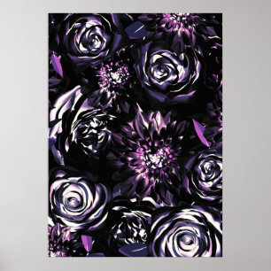 Dark Garden Bewitching Lila Glam Blume Poster