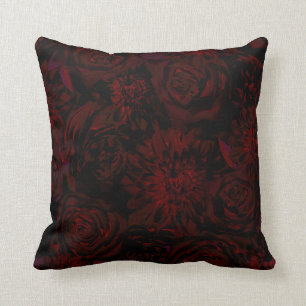 Dark Garden Rote Romantische Blume Gothic Glam Kissen