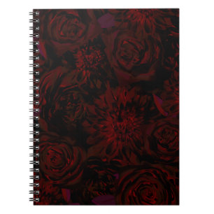 Dark Garden Rote Romantische Blume Gothic Glam Notizblock