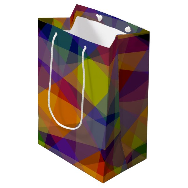 Dark Geometric - Geschenktasche Mittlere Geschenktüte (Vorderseite Schrägansicht)