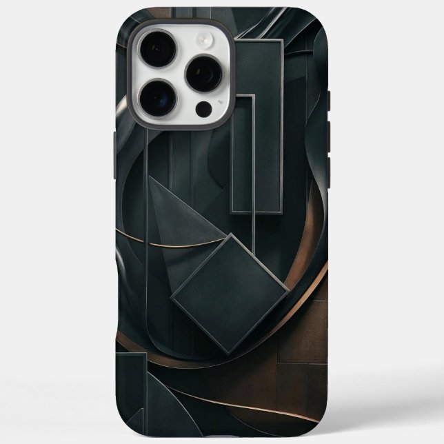 Dark Geometric Minimalistisch Phone Case (Rückseite)