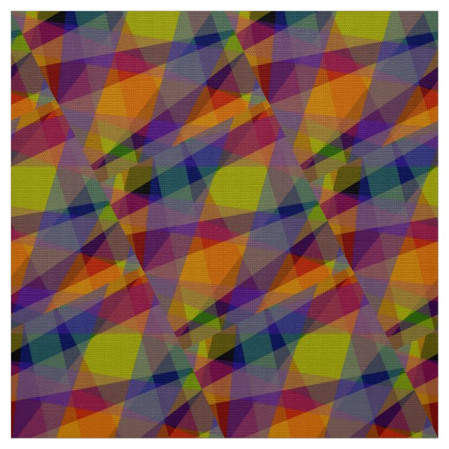 Dark Geometric - Polyester Poplin Fabric Stoff (Muster)