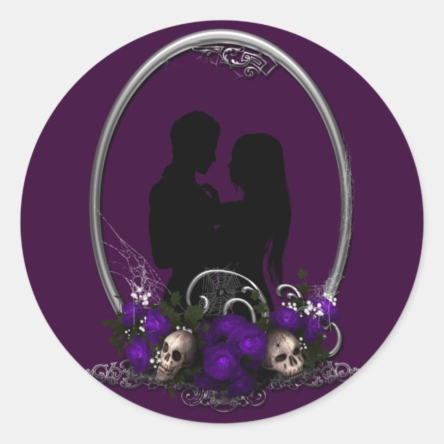 Dark Gewerkschaft Vampire Goth Wedding Runder Aufkleber (Vorderseite)