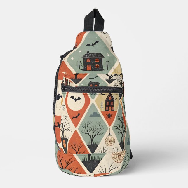Dark ghost pattern crossbody bag (Vorderseite)