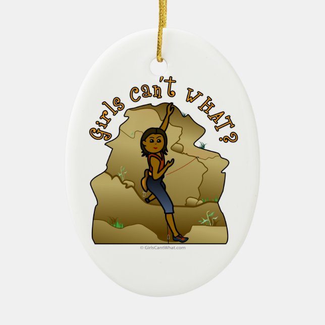 Dark Girl Rock Climber Keramikornament (Vorne)
