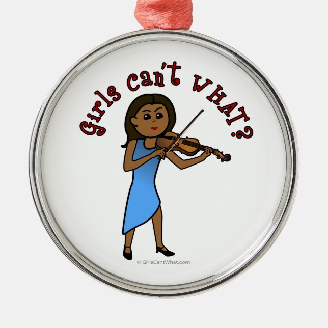 Dark Girl Violine Silbernes Ornament (Vorne)