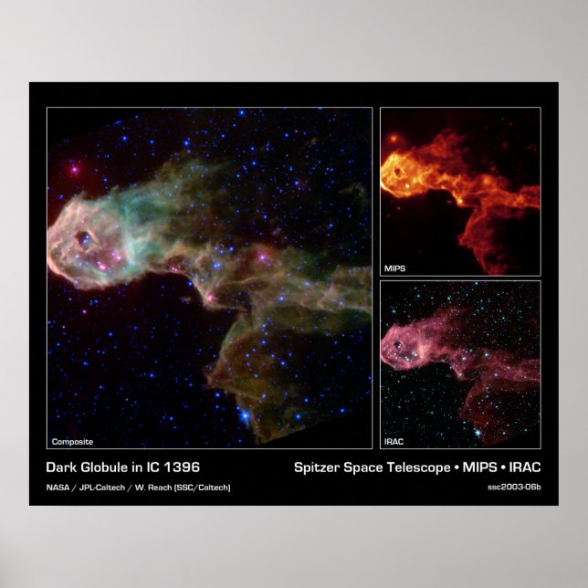 Dark Globule in IC 1396 - Spitzer Space Telescope Poster (Vorne)