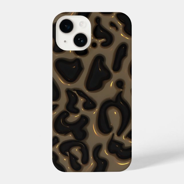 Dark Glossy Marble Aesthetic iPhone Hülle (Rückseite)