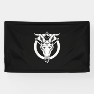 Dark Goat Baphomet, Satanic Lucifer Beelzebub Gesc Banner