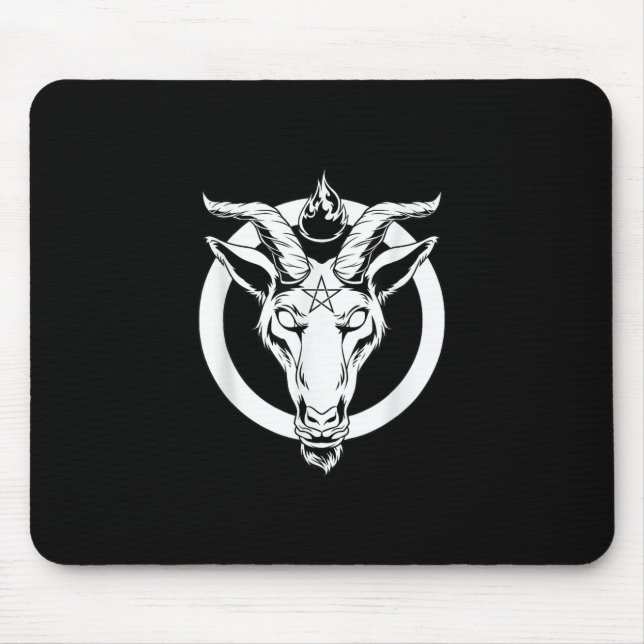 Dark Goat Baphomet, Satanic Lucifer Beelzebub Gesc Mousepad (Vorne)