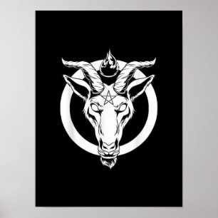 Dark Goat Baphomet, Satanic Lucifer Beelzebub Gesc Poster