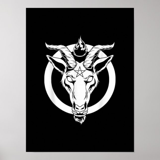 Dark Goat Baphomet, Satanic Lucifer Beelzebub Gesc Poster (Vorne)