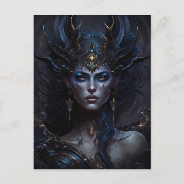 Dark Goddess Queen Fantasy Art Postkarte (Vorderseite)