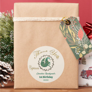 Dark Gold Floral Embossed Capricorn Zodiac Runder Aufkleber