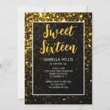 Dark Gold Glitzer Glitzern Sweet 16 elegante Drehb