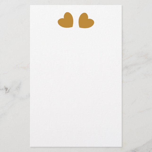 Dark Gold Grafik Herzdesign B09 Briefpapier (Vorderseite)