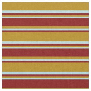 Dark Goldenrod, Maroon & Powder Blue Pattern Stoff