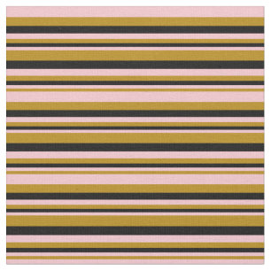Dark Goldenrod, Pink & Black Lines Muster Stoff