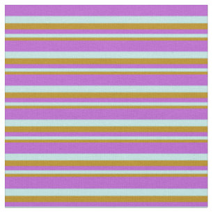 Dark Goldenrod, Türkis und Orchid Lines Stoff