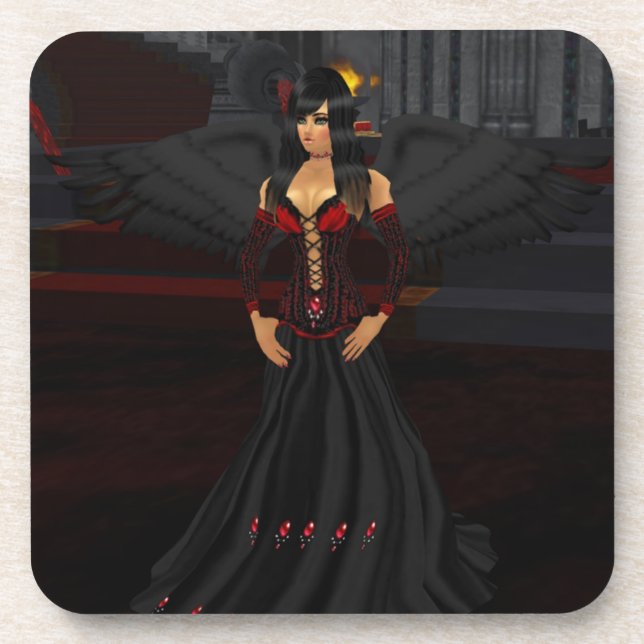 Dark Goth Angel Untersetzer (Vorderseite)