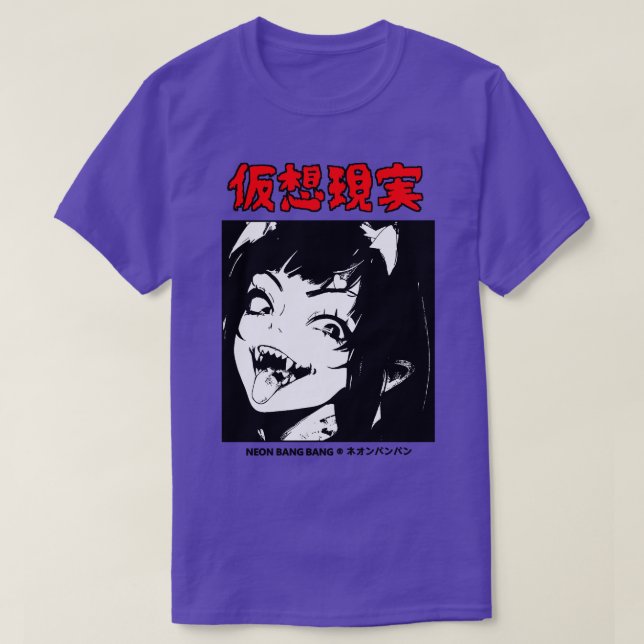 Dark Goth HorrorDemon Girl Lewd Japanese Streetwea T-Shirt (Design vorne)