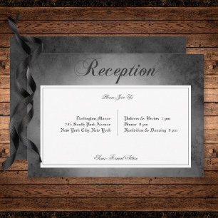 Dark Gothic Black Watercolor Moth Empfang Begleitkarte