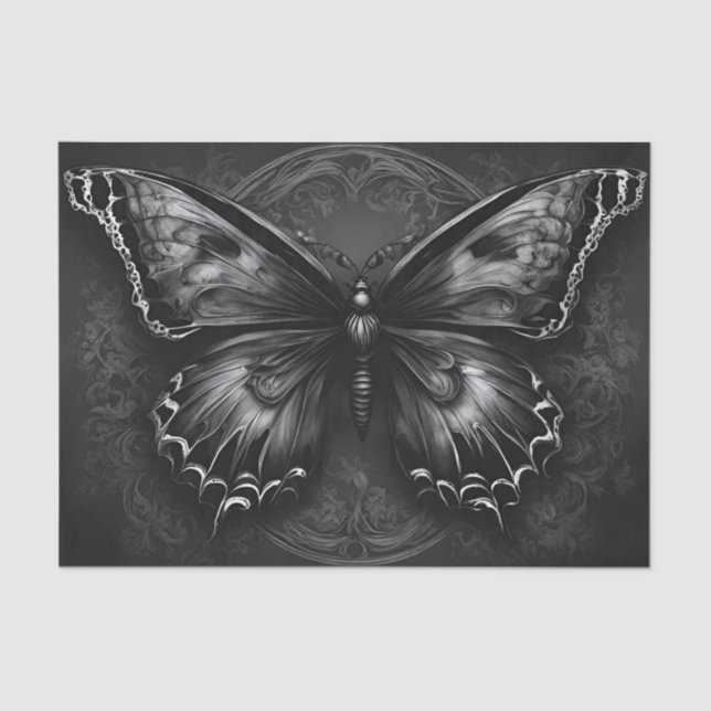 Dark Gothic Butterfly Decoupage Seidenpapier (Vorderseite)