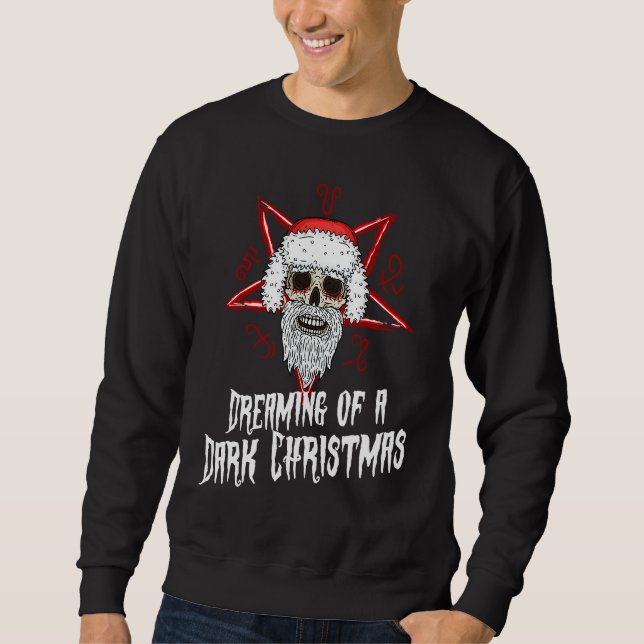 Dark Gothic Christmas Krampus Santa Devil Worshipe Sweatshirt (Vorderseite)