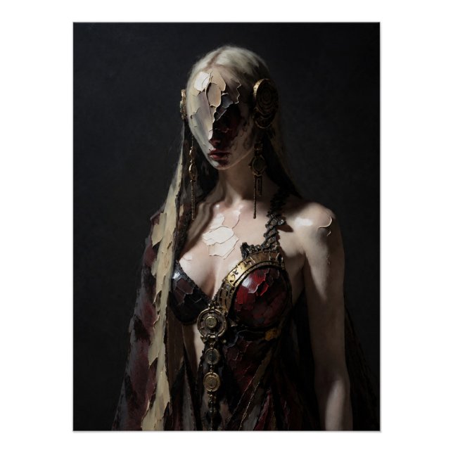 Dark Gothic Cyborg Woman Poster (Vorderseite)