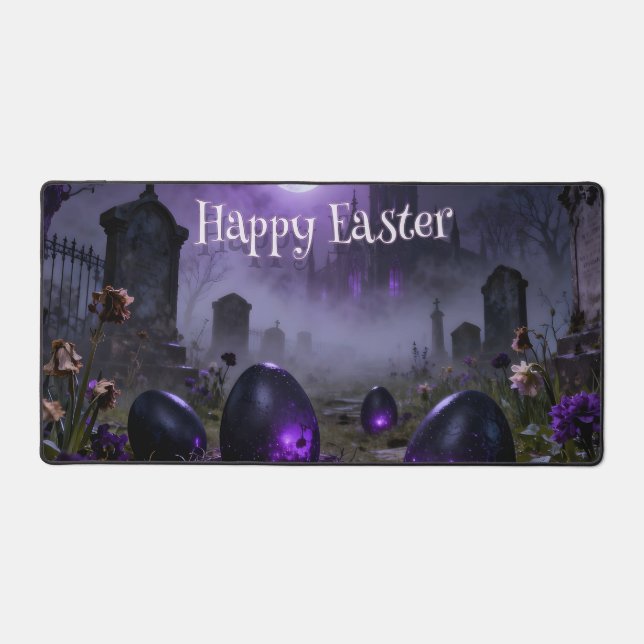 Dark Gothic Easter Scene with Glowing Eggs Schreibtischunterlage (Vorderseite)