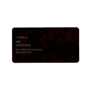 Dark Gothic Floral Black Wedding Address Label Adressaufkleber